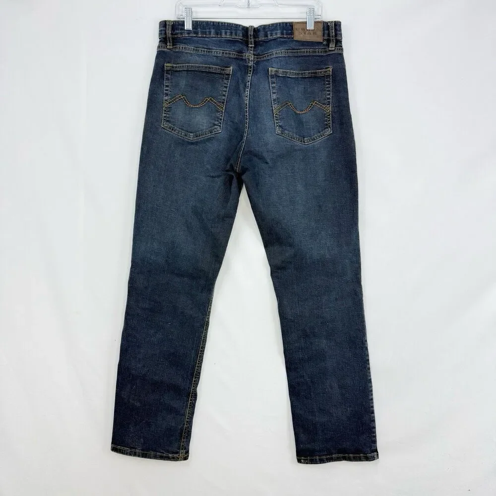 Men's Urban Star Jeans Straight Stretch Medium Wash 5 Pocket Size 36x32